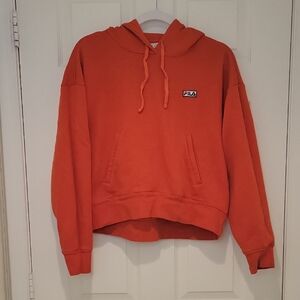 Fila Orange Matching Sweatsuit- Cropped Hoodie And Joggers